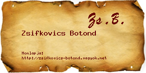 Zsifkovics Botond névjegykártya